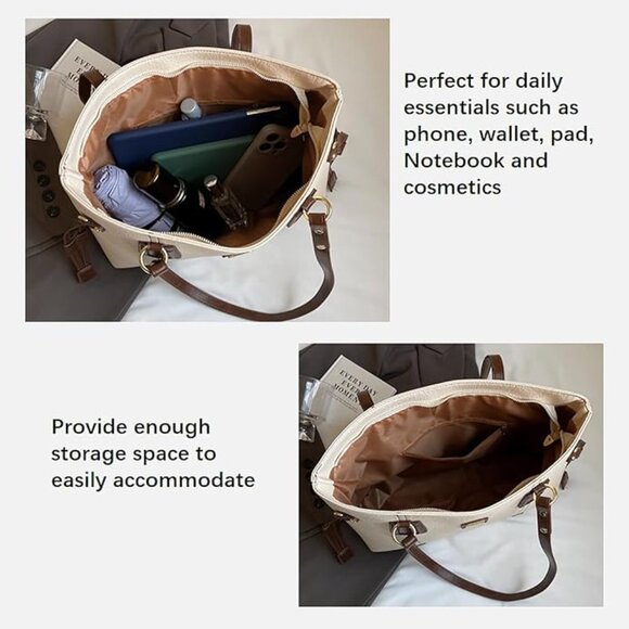 Tote Bag Zipper Shoulder Bags Vegan Leather Handbags Bag Faux Leather X004GBLI97 - Picture 4 of 6